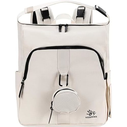Diaper Bag Backpack with Changing Pad, Wet Dry Bag, Pacifier Case and Stroller Straps, Soft Cotton Lining, Baby Travel Bag for Moms and Dads（Beige）