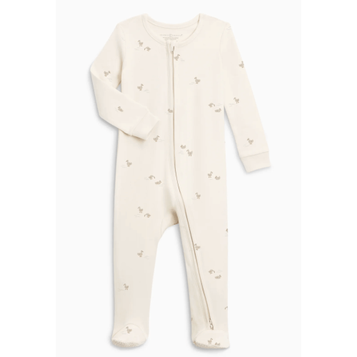 Peyton Zipper Sleeper | Bear / Truffle + Thyme