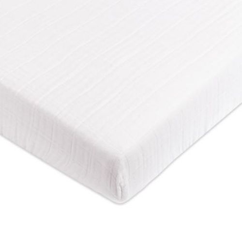 Babyletto Mini Crib Sheet in GOTS Certified Organic Muslin Cotton - Plain White
