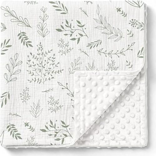 GLLQUEN BABY Muslin Baby Blankets for Boys & Girls, 2-Layer Toddler Blanket