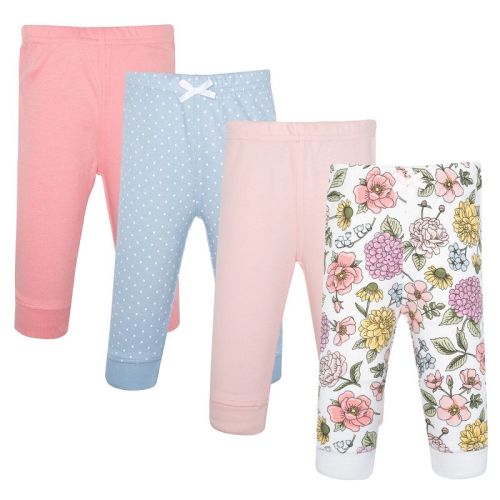 Hudson Baby Girl Cotton Pants and Leggings, Vintage Blossom, 3-6 Months