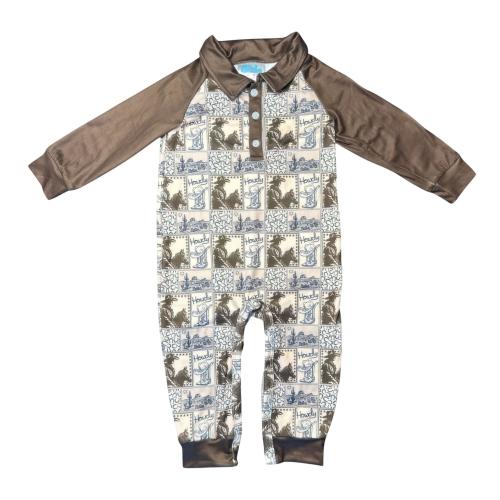 Baby Boys' Shea Baby Howdy Cowboy Long Sleeve Romper