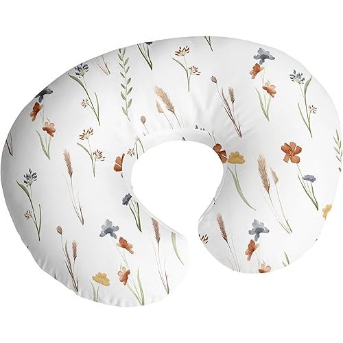 Sweet Jojo Designs Boho Floral Garden Flower Girl Nursing Pillow Cover Baby Breastfeeding Slipcover Infant Newborn Nursery Bottle Breast Feeding Pillowcase Pillow NOT Included Watercolor Bohemian Chic