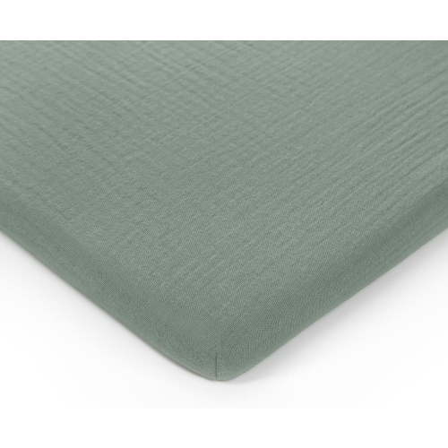 Comfy Cubs Muslin Fitted Bassinet Crib Sheet, Extra Soft 100% Muslin Cotton Bassinet Sheets (Fern)