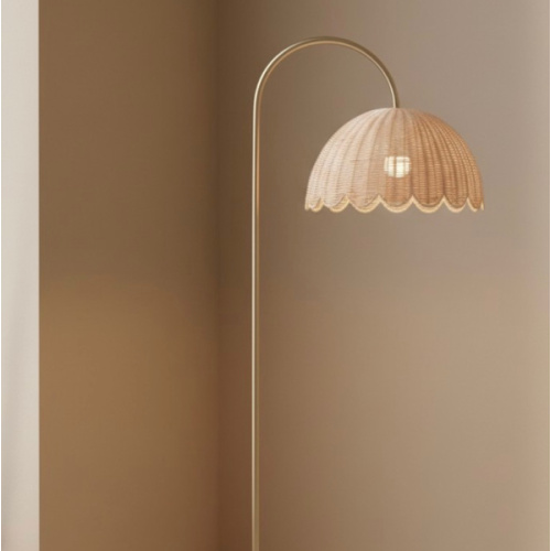 Natural Rattan Bubble Floor Lamp - Kids Room Lighting with Boho Charm