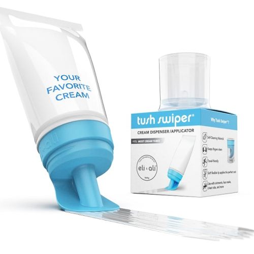 Eli & Ali Tush Swiper - Diaper Cream Applicator Fits Most Creams, Blue 1pk | Hands Free Diaper Rash Cream & Butt Paste Applicator, Mess-Free Travel Ready & Hygienic Alternative to Diaper Cream Spatula
