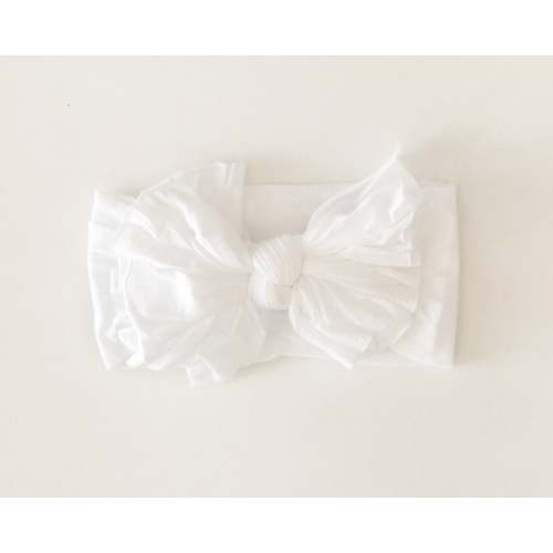 Hot Mess Nylon Headband in White