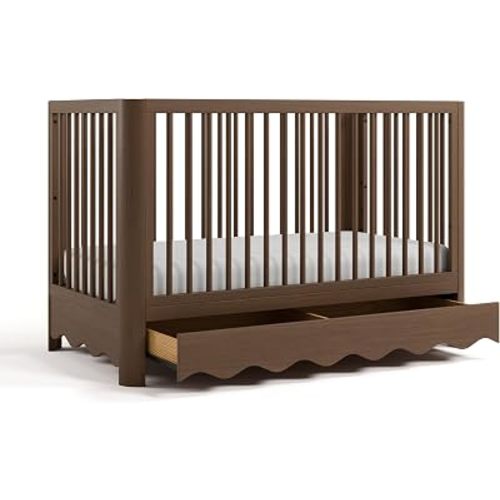 Storkcraft Casablanca 5-in-1 Convertible Crib with Drawer, Hazelnut