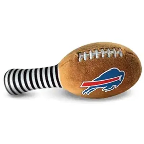 Buffalo Bills Plush Football Rattle by Smilo - Officially Licensed NFL Baby Rattle Toy - Soft Baby Rattle with Bell - for Babies and Toddlers from 3 Months