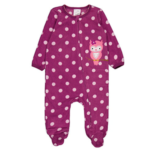 Koala Baby Girls' Polka Dot Footed Owl Sleeper