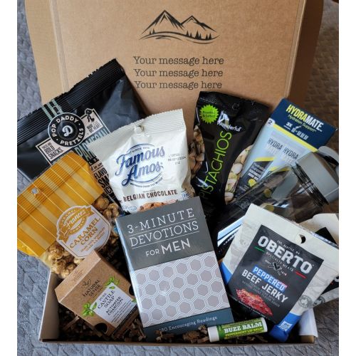 Men's devotional box/college care package/birthday for him/Thinking of you/Encouragement/ Get well soon/Thank you gift/Father's Day present