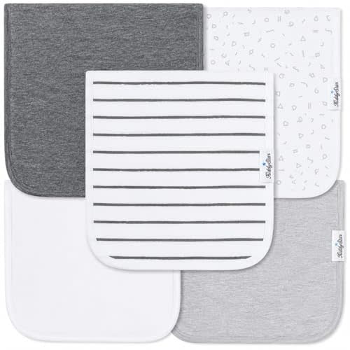 KiddyStar Premium 5-Pack Organic Cotton Burp Cloths for Newborns & Infants | Soft, 3-Layers Absorbent Baby Burping Cloths | Plush Infant Towels | Large Spit-up Rags for Boys & Girls