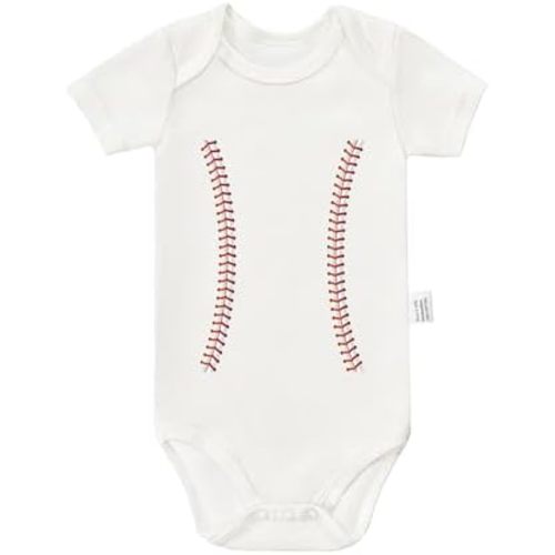 Funny Baby Baseball Sport Outfit Infant Essentials Bodysuit, Fashion Toddler Outfits Cute Newborn Unisex Rompers