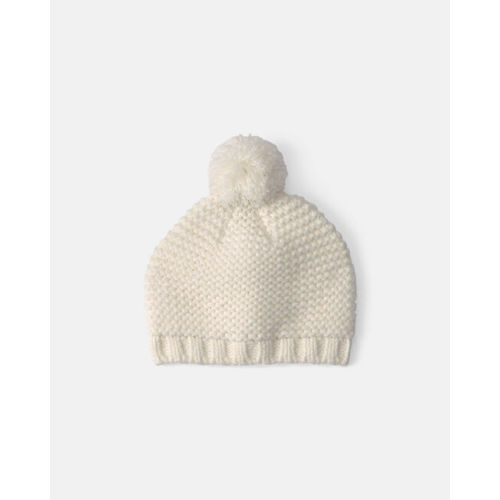 Baby Girl Pom Knit Beanie - White - OshKosh B'gosh | Carter's