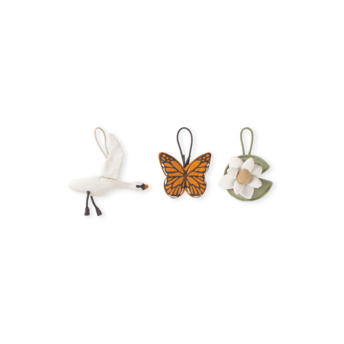 SET OF 3 RATTLE TOY HANGERS - SWAN