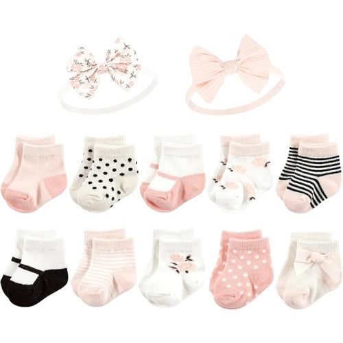 Hudson Baby Baby Girls' Sock and Headband 12pc Set