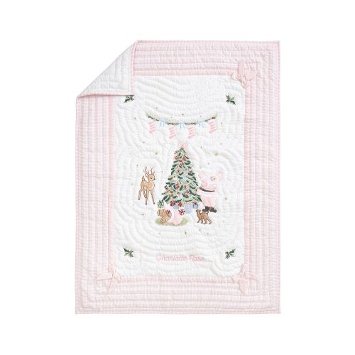 Blush Holly Jolly Santa Baby Quilt