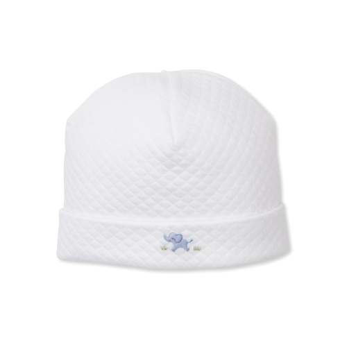 Premier Elephant Esprit White/Blue Hand Emb. Jacquard Hat - Newborn