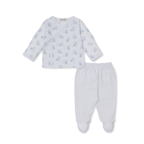 Teddy Bear Love Blue Footed Pant Set