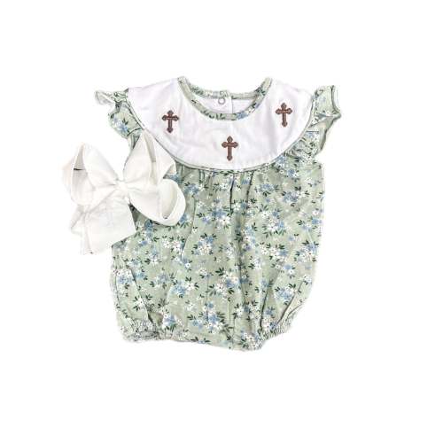 Sage Floral Cross Bubble