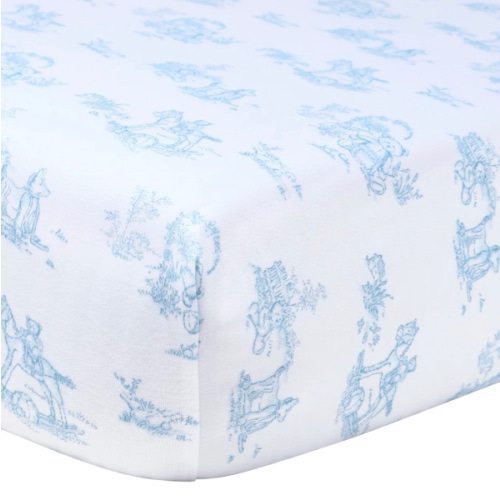 blue toile crib sheets
