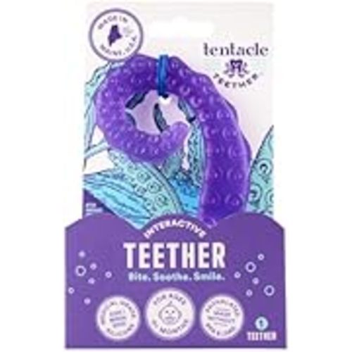 Made in USA Medical Grade Silicone Teether for Infants – Multi-Stage Molar Relief & Interactive Parent-Finger Fit – 0-24 Months