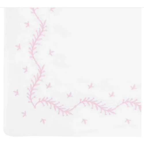 Embroidered Crib Sheet in Blush | Over The Moon