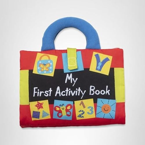 Melissa & Doug K’s Kids My First Activity Book 8-Page Soft Book for Babies and Toddlers Early Learning Developmental Plush Soft Activity for Babies and Toddlers