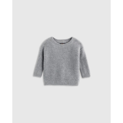 Mongolian Cashmere Fisherman Tunic Sweater - Baby in Heather Grey