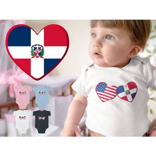 Dominican Republic - Dominican and American Infant Bodysuit Baby Romper