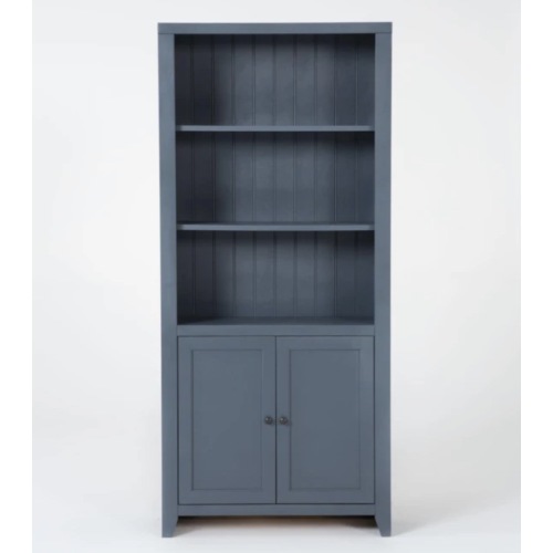 Westlawn 72" Blue Bookcase With Doors | Living Spaces