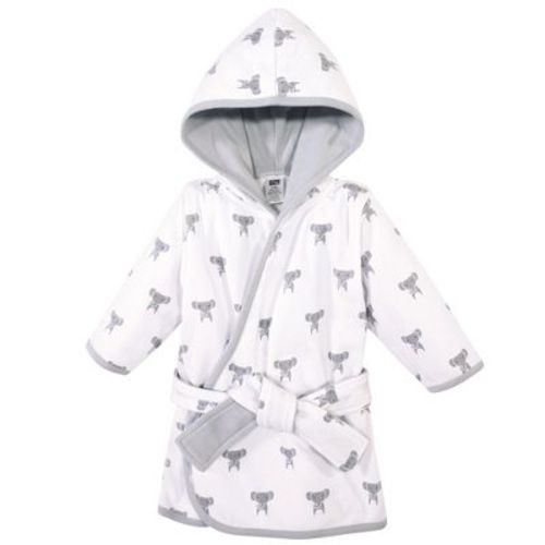 Hudson Baby Infant Unisex Cotton Rich Bathrobe, Modern Elephant, 0-9 Months