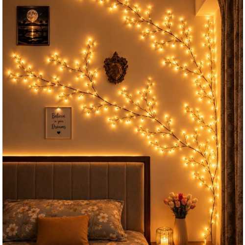 Willow Vine Lights – Bendable Branch Fairy String Lights with Warm Glow for Wall Decor & Bedroom Ambiance
