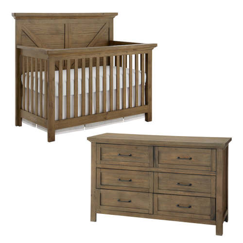 Westfield Crib + Double Dresser - Harvest Brown