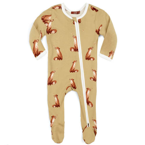 Gold Fox Organic Cotton Zipper Footed Romper