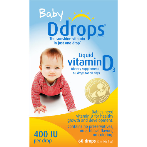 Baby Ddrops Liquid Organic Vitamin D3 Drops, 400 IU Per Drop, 0.06 fl oz