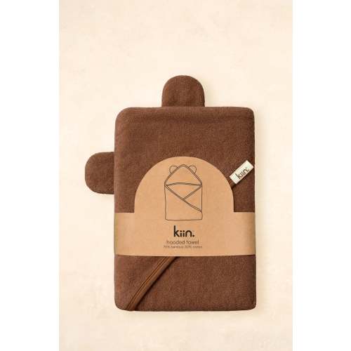 Kiin Bamboo Cotton Hooded Towel - Chocolate