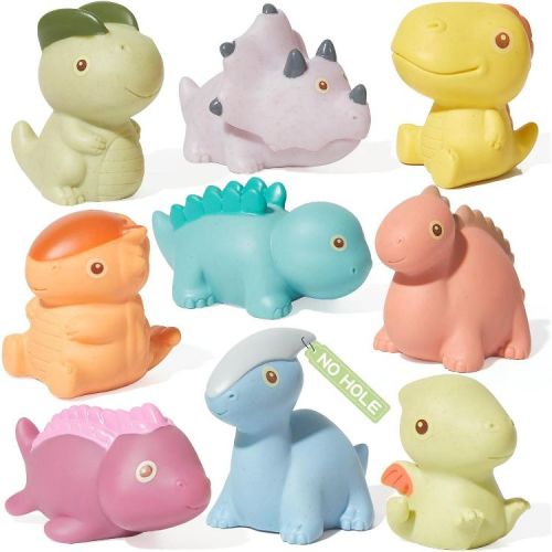 9-Pack Dinosaur Bath Toys, Mold-Free No-Hole Sealed Set for Babies and Toddlers Dinosaurs 9PC
