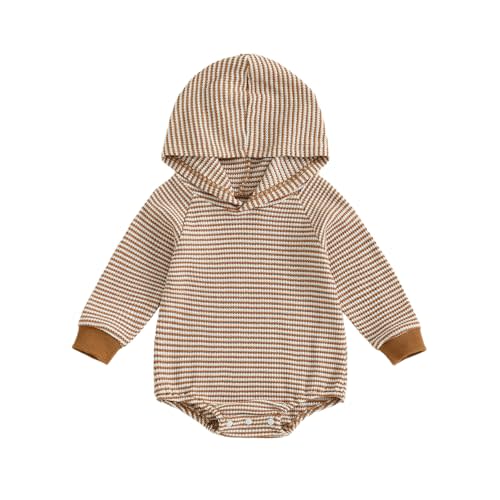 Baby Girl Boy Hooded Sweatshirt Long Sleeve Solid Color Romper Infant Baby Fall Winter Outfits