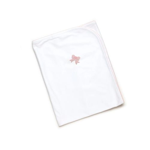 Classic Bow Baby Blanket, White