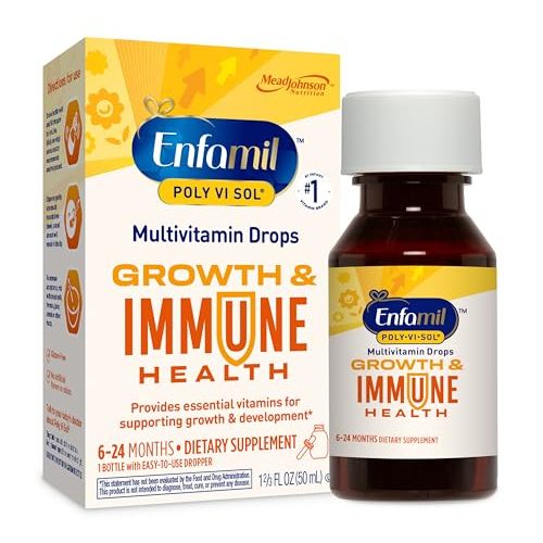 Enfamil Poly-Vi-Sol Liquid Multivitamin Supplement for Infants and Toddlers, 50 mL dropper bottle