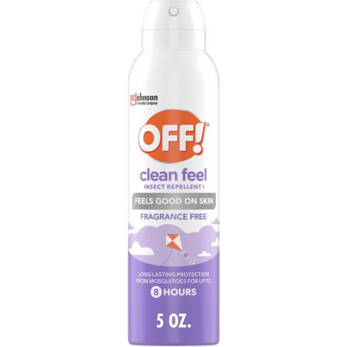 OFF! Clean Feel Insect Repellent Aerosol with 20% Picaridin, Bug Spray with Long Lasting Protection from Mosquitoes and Ticks, Feels Good on Skin, 5 oz