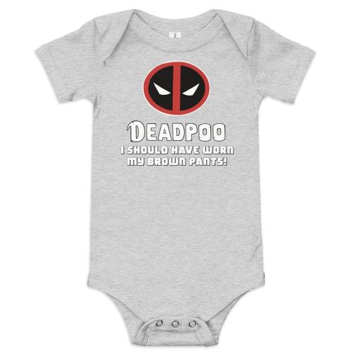Deadpoo, I should have worn my brown pants! - Deadpool Inspired - baby short sleeve one piece