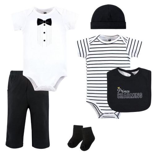 Hudson Baby Infant Boy Cotton Layette Set, Prince Charming Tux, 0-3 Months