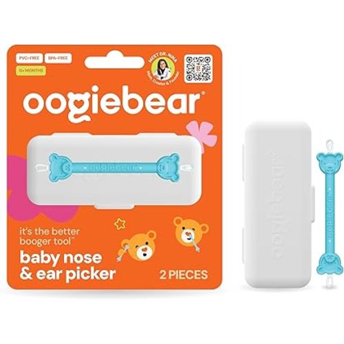 oogiebear - Nose and Ear Gadget. Safe, Easy Nasal Booger and Ear Wax Remover for Newborns, Infants and Toddlers. Dual Earwax and Snot Remover - WITH CASE - Aspirator Alternative