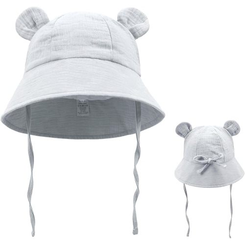 Baby Summer Sun Hat Infant Boys Girls Outdoor Breathable Hat Toddler Medical Cotton Yarn Bucket Hats