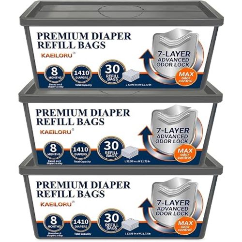 KAEILORU Refill Bags Fit Diaper Genie Easy Roll Signature and Platinum Pail