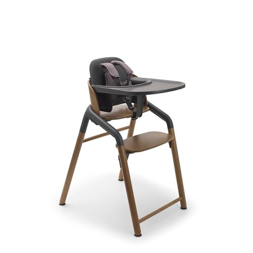 Bugaboo Giraffe Wooden Baby High Chair, Adjustable in 1 Second, Easy to Clean, Safe and Ergonomic Highchair, Suitable from Birth in Combination with Newborn Set (Sold Separately), Warm Wood/Grey