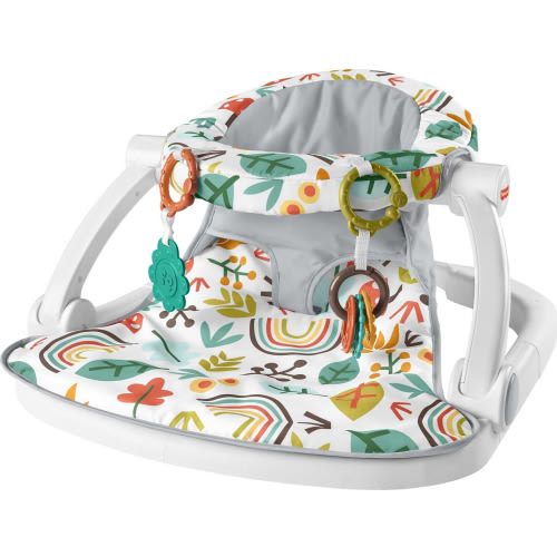 Fisher-Price Sit-Me-Up Floor Seat Portable Infant Chair with 2 Toys, Whimsical Forest