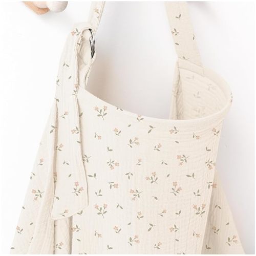 Muslin Nursing Covers for Breastfeeding, Privacy Breast Feeding Cover with Arch Neckline for Mom and Baby, Breathable 100% Cotton Nursing Apron Multi-use Stroller Cover